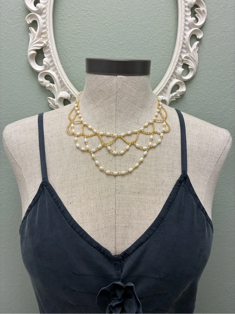 GF 14/20 Gold-Tone Multi-Strand Fresh-Water Pearl Necklace